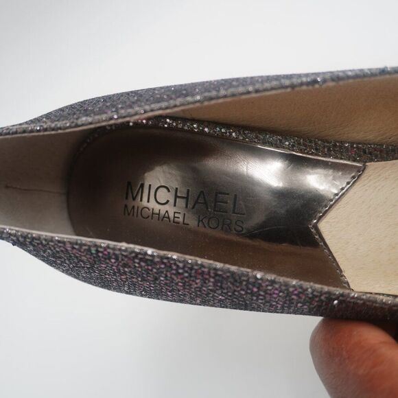 Michael Kors Ombre gunmetal Glitter Pumps, Textile upper/leather lining Sz 9.5. - Picture 7 of 8